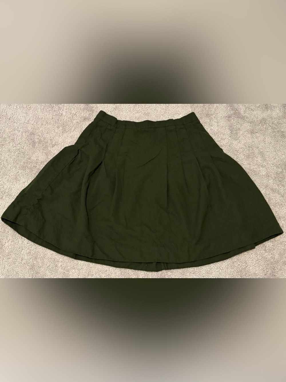 VTG Talbots Wool Pleated Unlined Skirt Size 14 Dark Green Preppy Made In USA